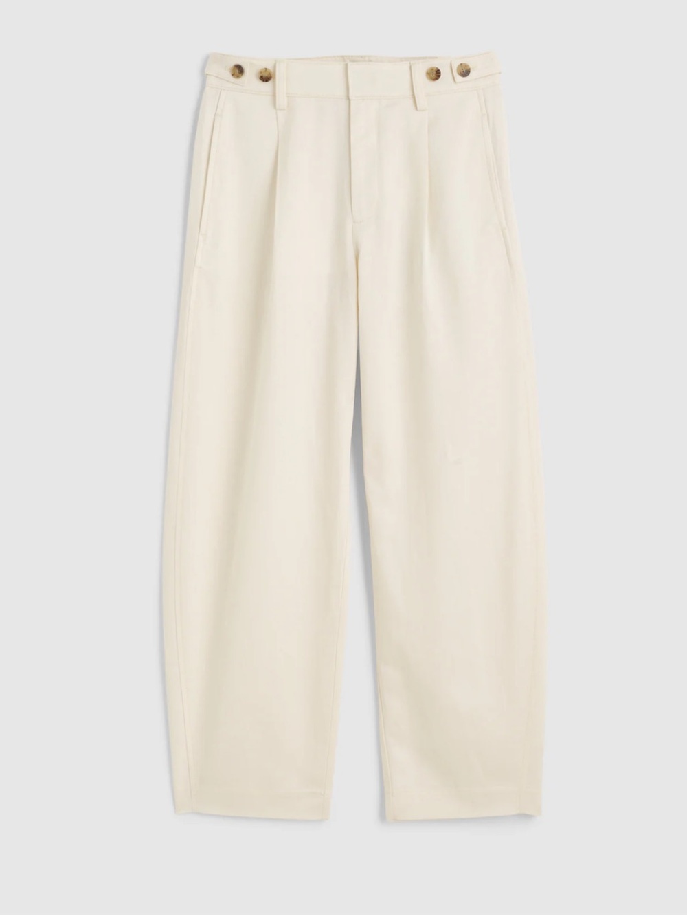 Madewell NWT The Barrel-Leg Pant in Drapey Twill Vintage Ivory Size 2 - Picture 6 of 13
